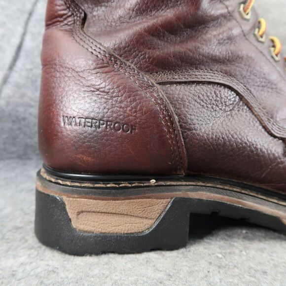 Tony Lama Shoes Mens 10 Boots Work Timber Lace Up Leather Waterproof Utility Mid - Picture 2 of 16